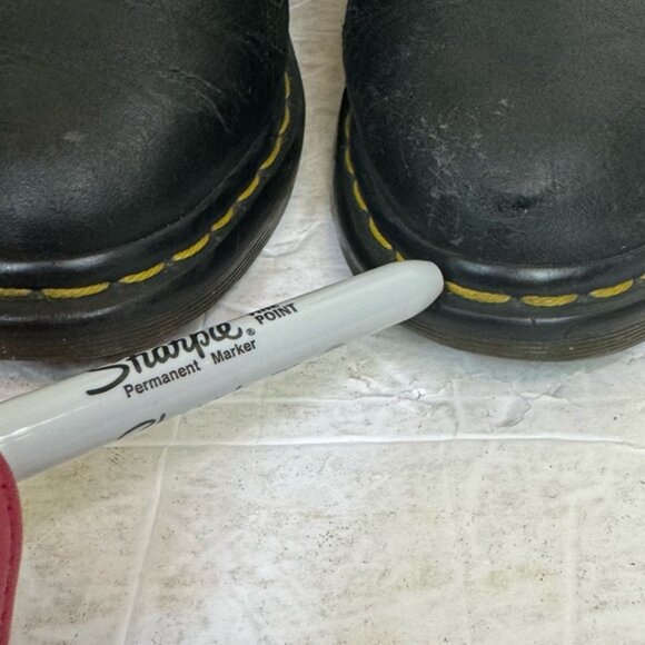 Dr. Martens Cadence Chelsea Heel Boot Black Tan Booties Leather Stretch PullOn 6 - Picture 11 of 16